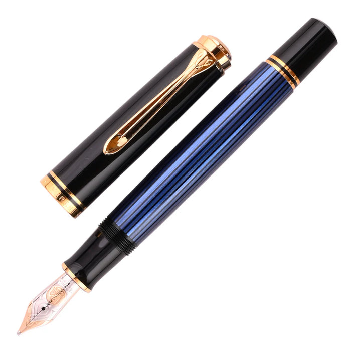 Pelikan Souveran 800 Black and Blue Plunger Fountain Pen M800