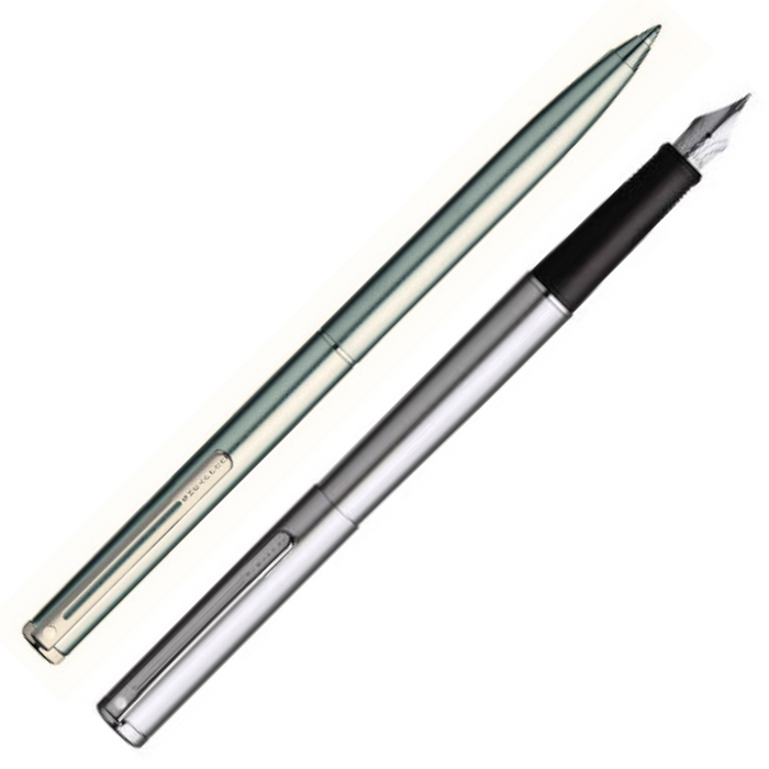 Sheaffer Agio Fountain Pen and Ballpoint Set Brushed Chrome