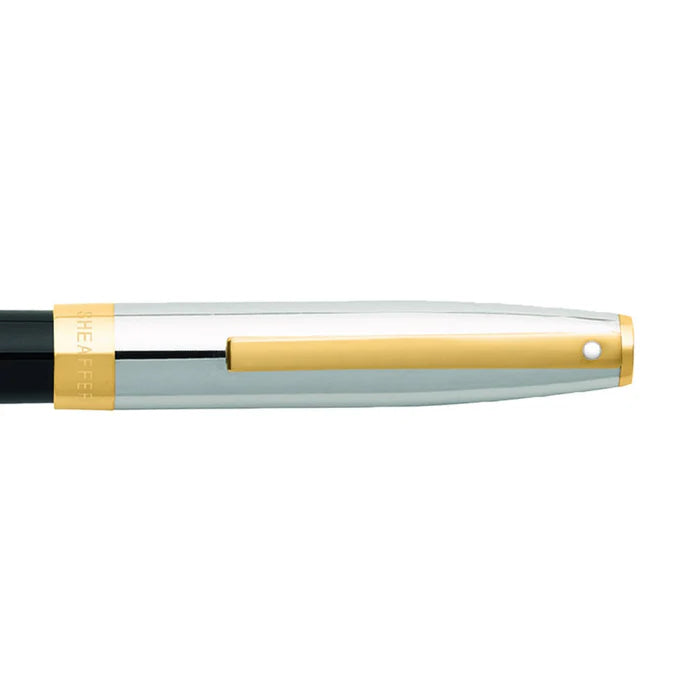 Sheaffer Sagaris Glossy Black Barrel with Chrome Cap and Gold Trim Rollerball Pen