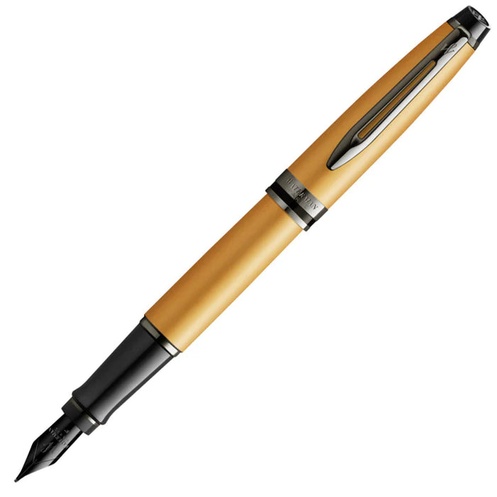 Waterman Expert Metallic Gold Fountain Pen with Black Trim