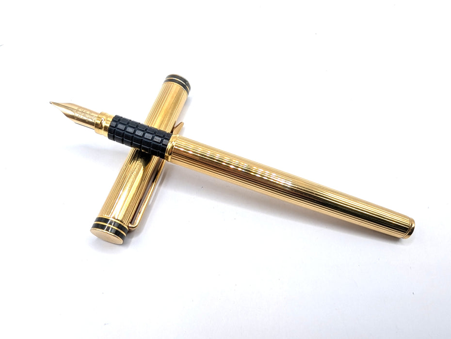 Vintage Waterman Exclusive Fluted Gold-Plated Fountain Pen (18ct M Nib)