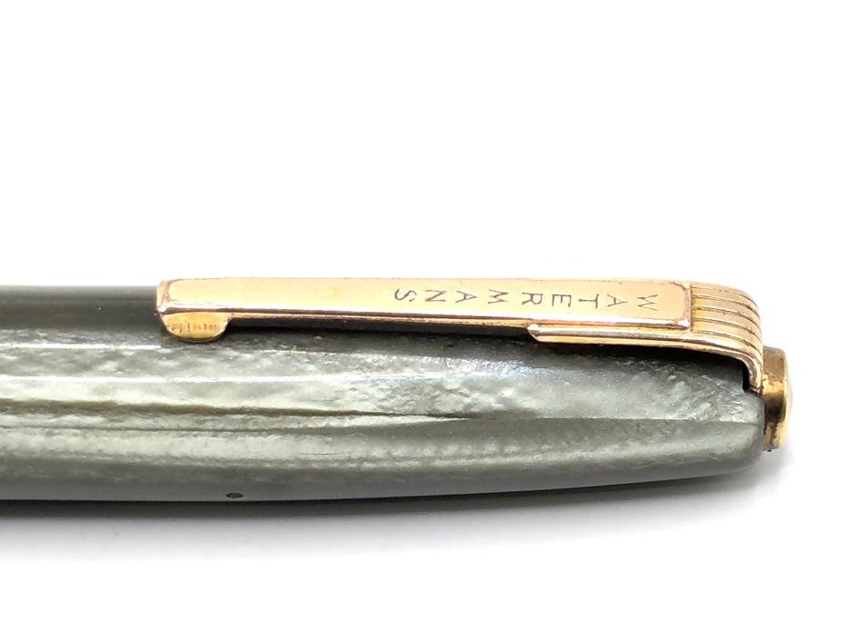 Vintage Waterman's 513 Striated Green Marble with Gold Trim Fountain Pen (14ct M Nib)
