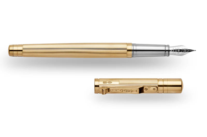 Yard-O-Led Pinstripe 72 Gold Vermeil Standard Fountain Pen