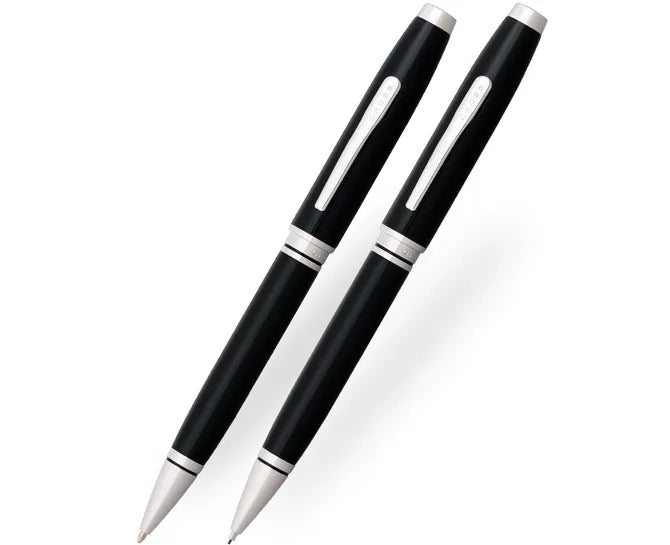 Cross Coventry Black and Chrome Ballpoint Pen and Pencil Set