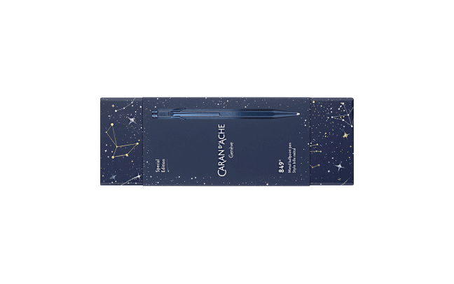 Caran D'Ache 849 Cosmic Blue Ballpoint Pens