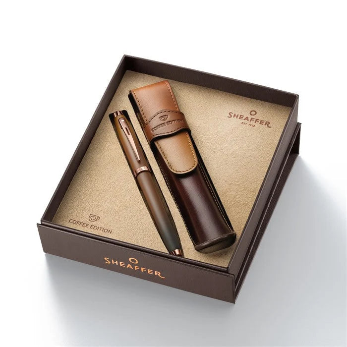 Sheaffer 100 Fountain Pen and Pouch Set Coffee Edition