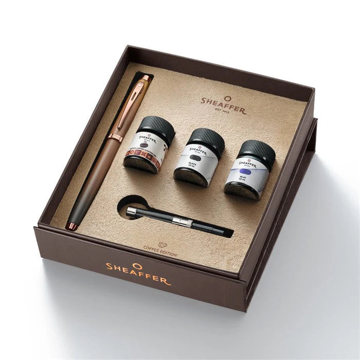 Sheaffer 100 Fountain Pen and Ink Set Coffee Edition