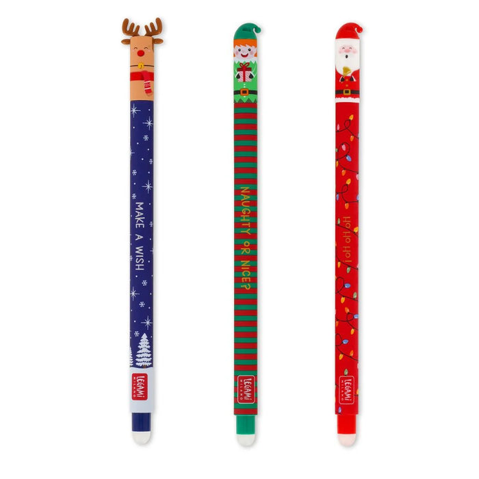 Legami Set of 3 Erasable Gel Pens - Naughty or Nice?