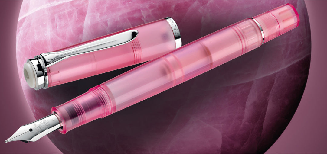Pelikan Special Edition M205 Rose Quartz Fountain Pen and Edelstein Ink Set