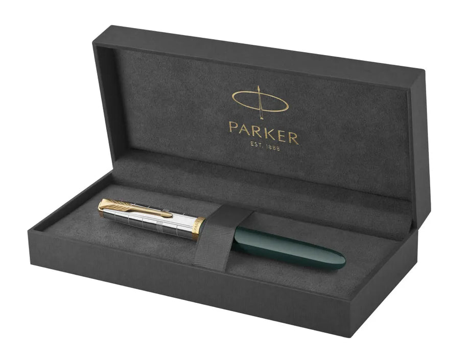 Parker 51 Premium Forest Green Fountain Pen with Chrome Trim