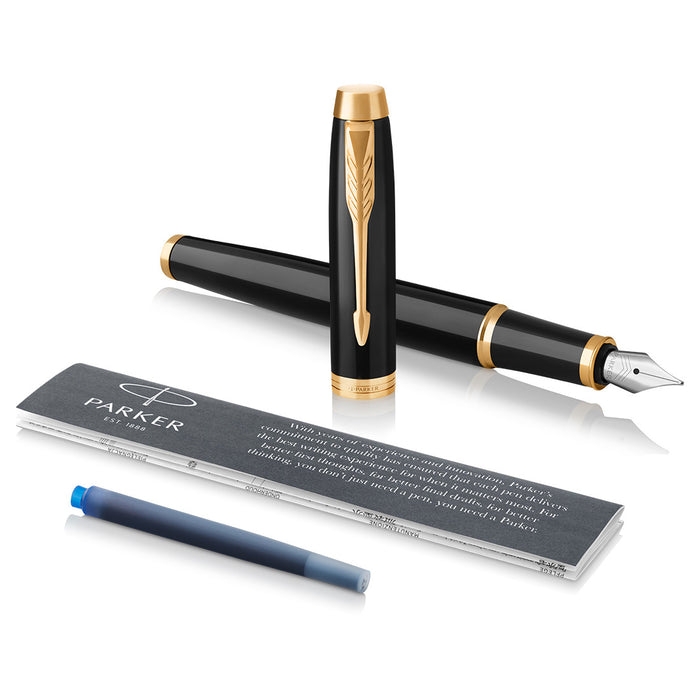 Parker IM Fountain Pen Black with Gold Trim