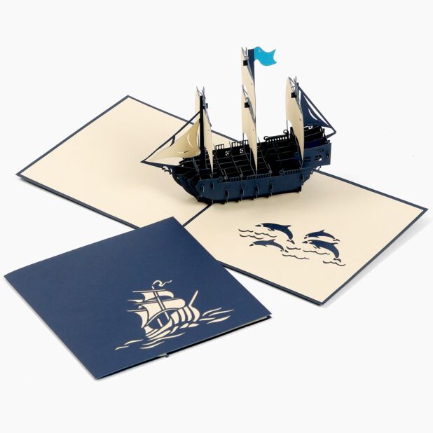 Origamo Kirigami Galleon Pop-Up Card