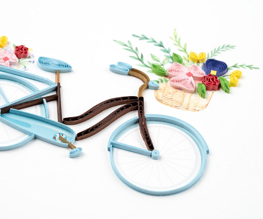 Quilling Card Bicycle & Flower Basket