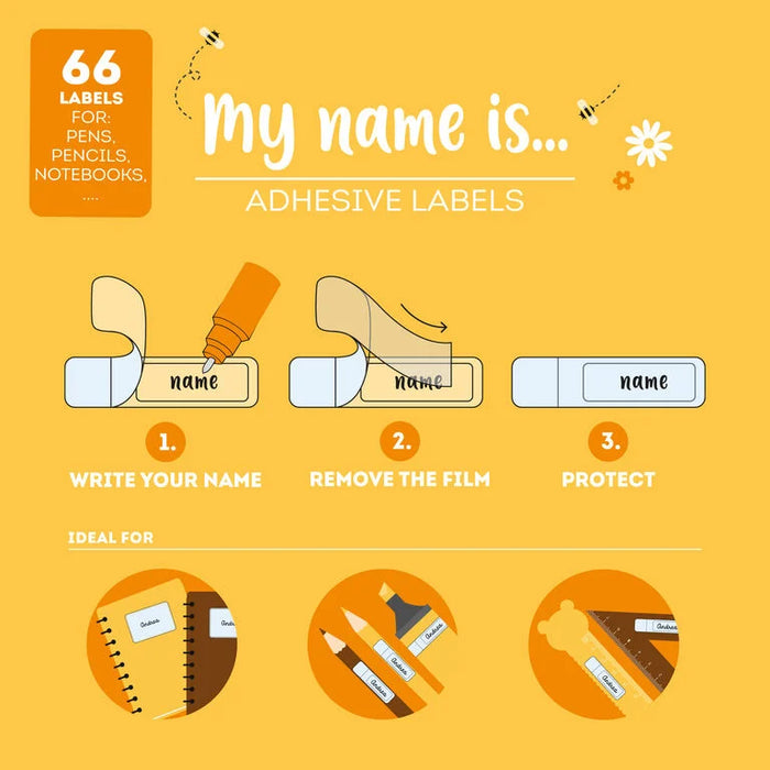 Legami Adhesive Labels with Protective Film - My Name Is...