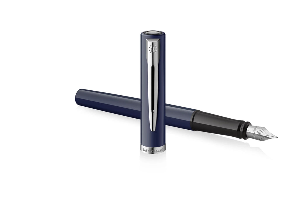 Waterman Impression Fountain Pen Blue with Chrome Trim