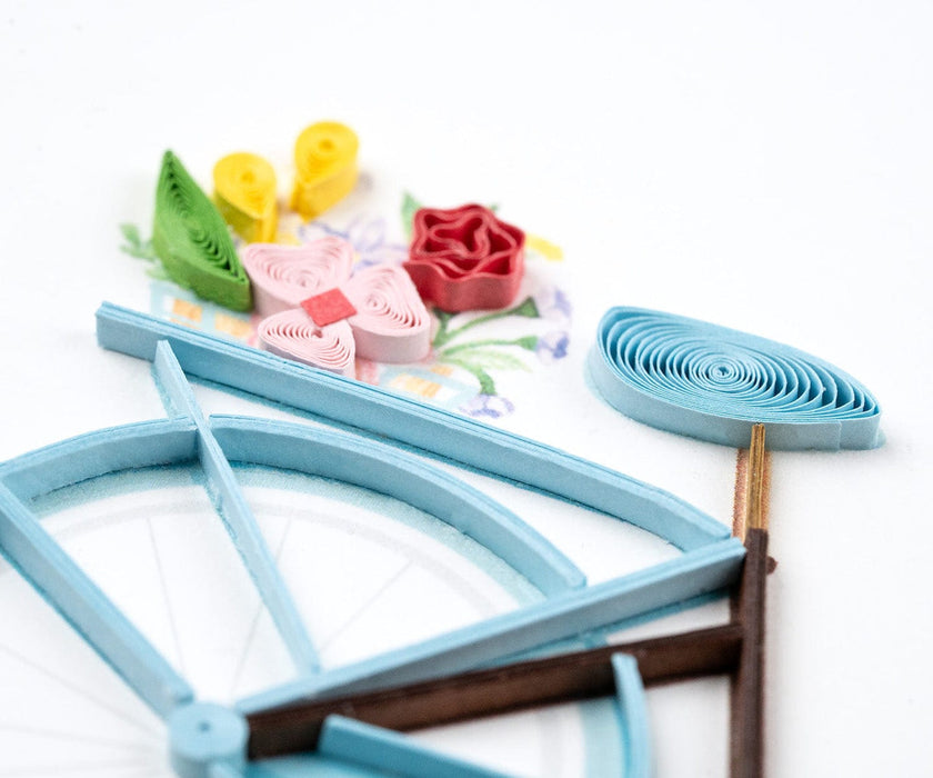 Quilling Card Bicycle & Flower Basket
