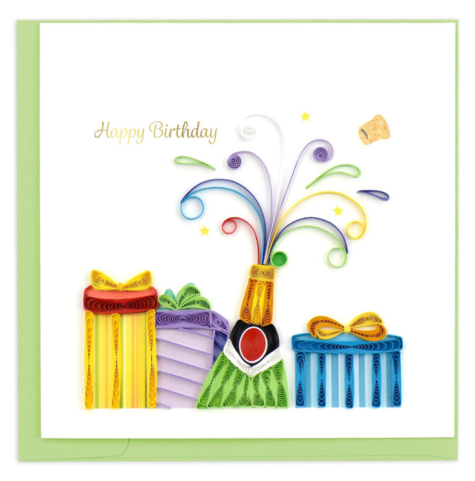Quilling Card Birthday Champagne