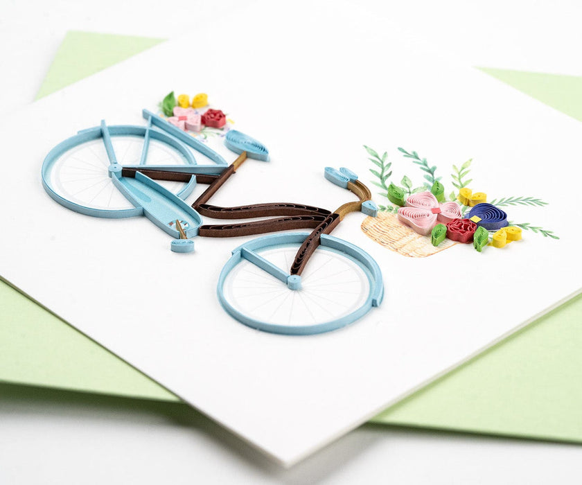Quilling Card Bicycle & Flower Basket