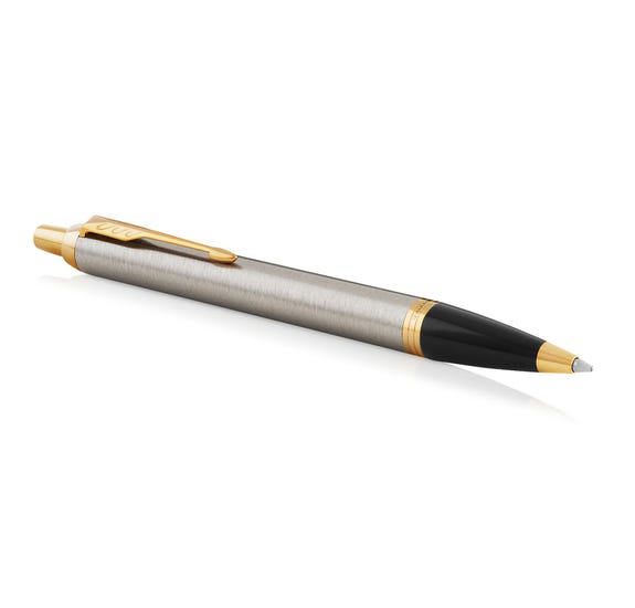 Parker IM Ballpoint Pen Stainless Steel with Gold Trim
