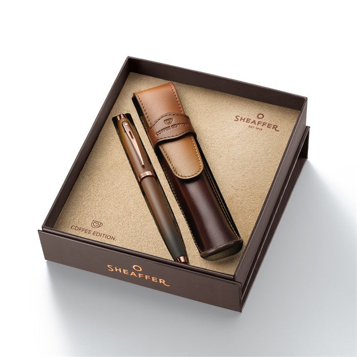 Sheaffer 100 Rollerball Pen and Pouch Set Coffee Edition