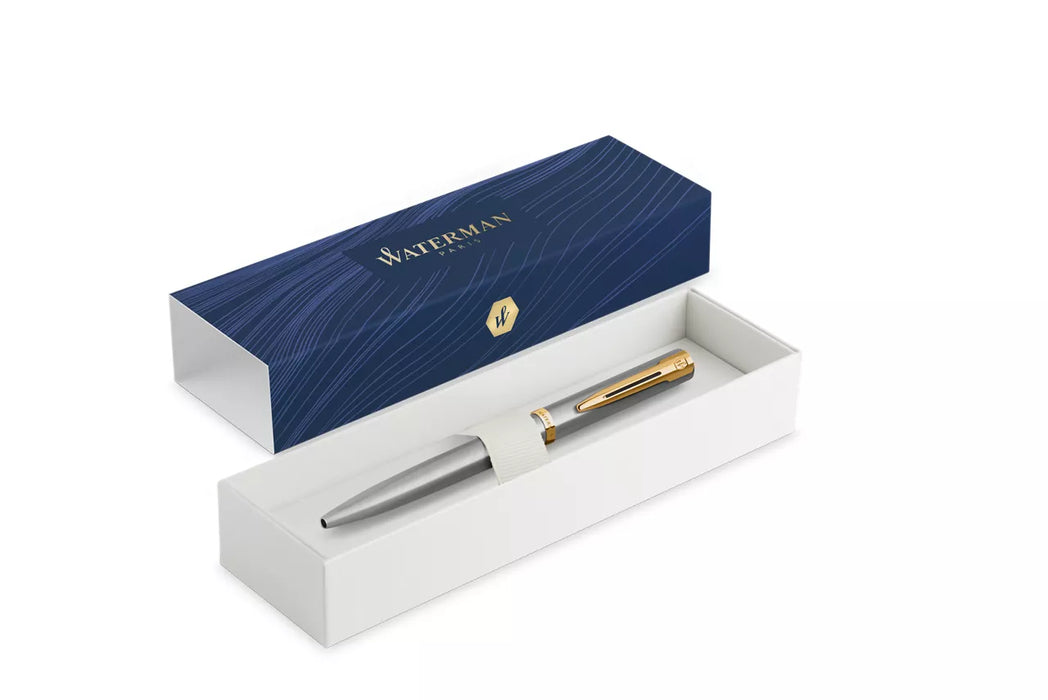 Waterman Impression Ballpoint Pen Stainless Steel with Gold Trim