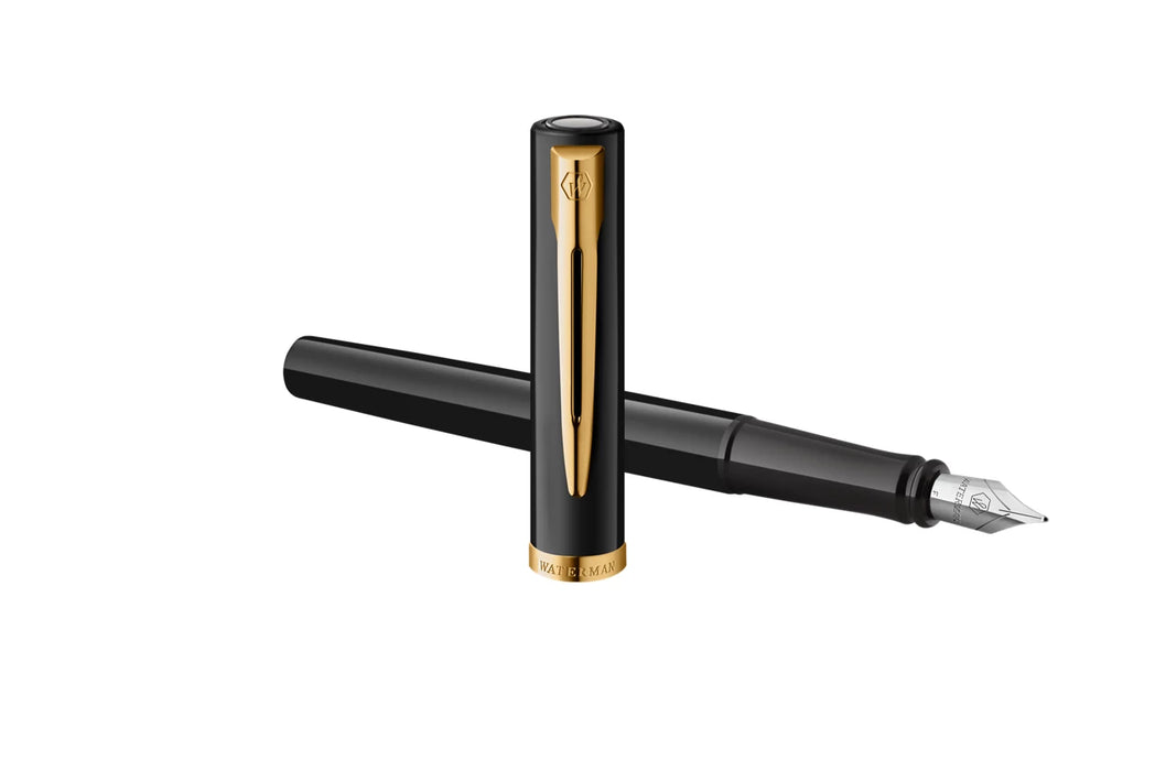 Waterman Impression Fountain Pen Black with Gold Trim