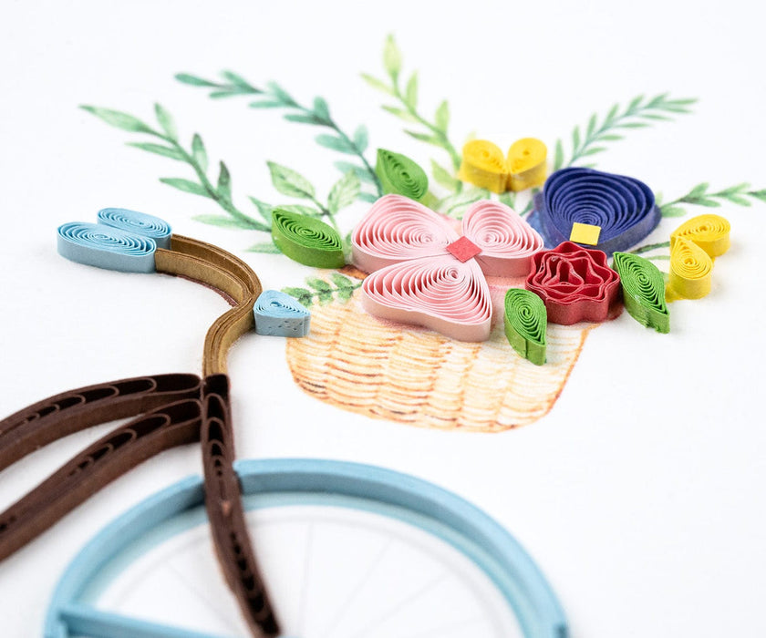 Quilling Card Bicycle & Flower Basket