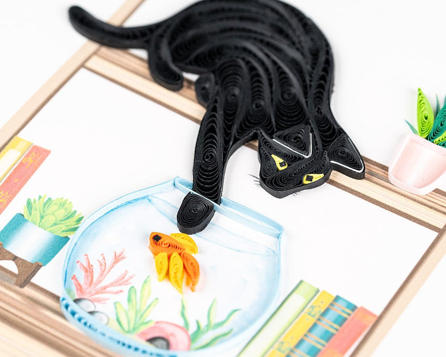 Quilling Card Mischievous Cat