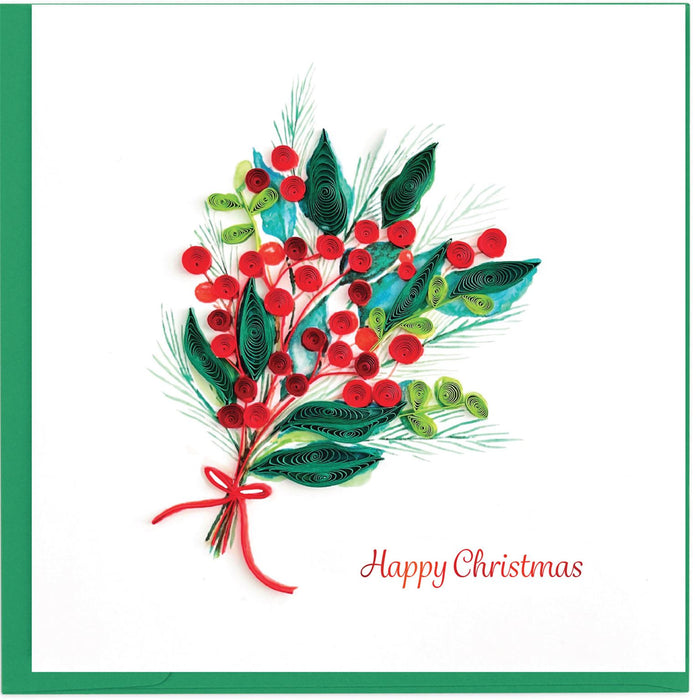 Quilling Card Holly Berry Bunch