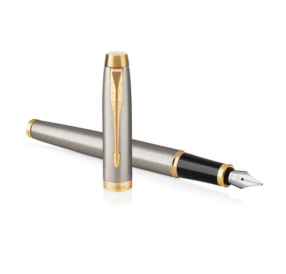 Parker IM Fountain Pen Stainless Steel with Gold Trim