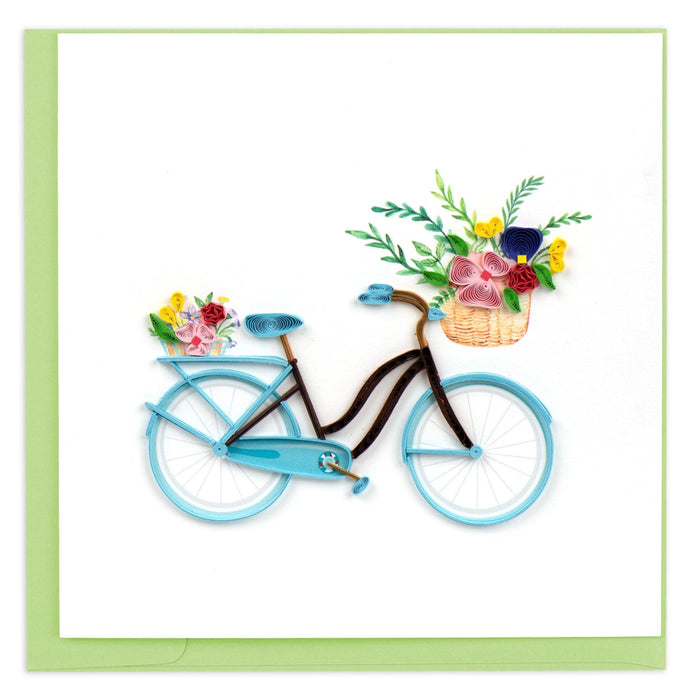 Quilling Card Bicycle & Flower Basket