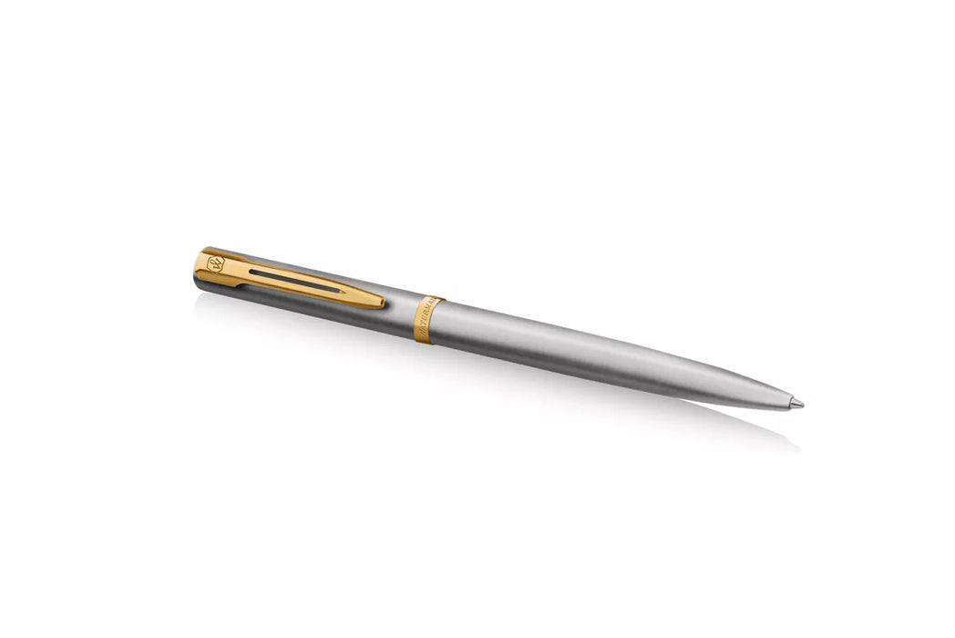 Waterman Impression Ballpoint Pen Stainless Steel with Gold Trim