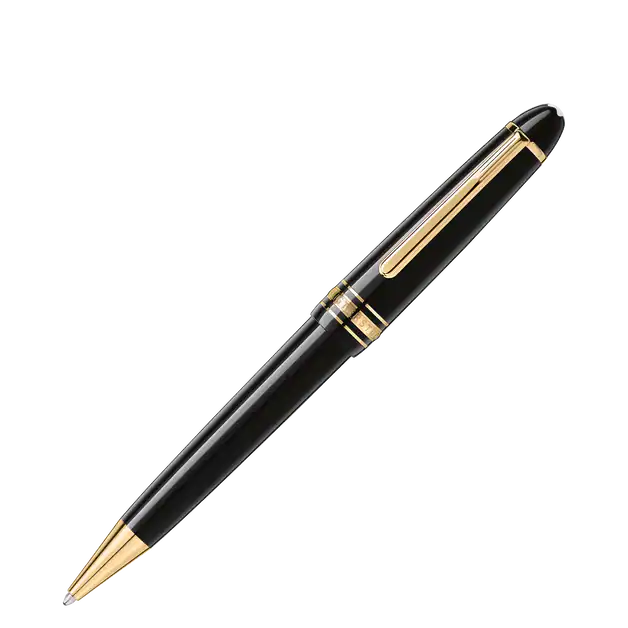 Montblanc Meisterstück Midsize Black Gold-Coated Ballpoint Pen