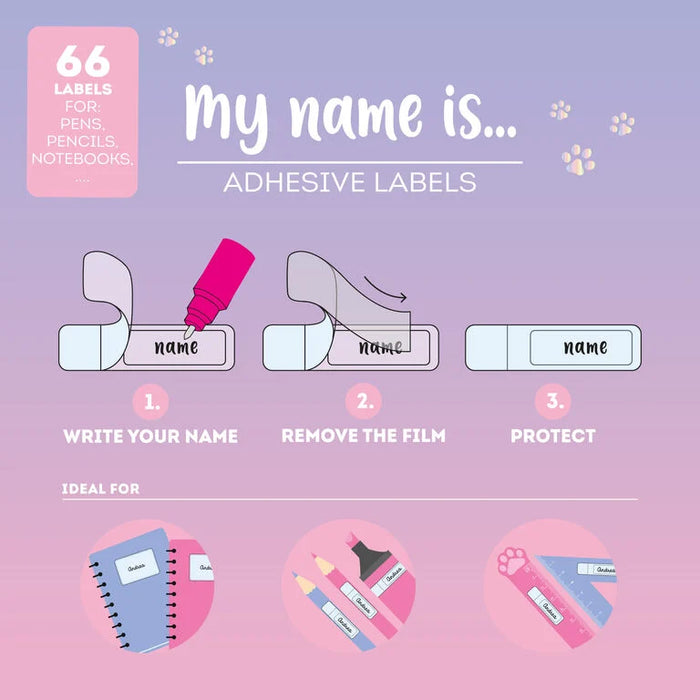 Legami Adhesive Labels with Protective Film - My Name Is...