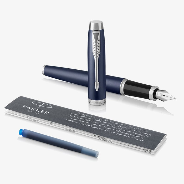 Parker IM Fountain Pen Blue with Chrome Trim