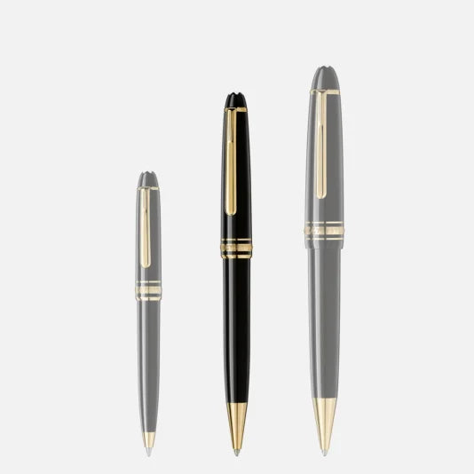 Montblanc Meisterstück Classique Black Yellow Gold-Coated Trim Ballpoint Pen