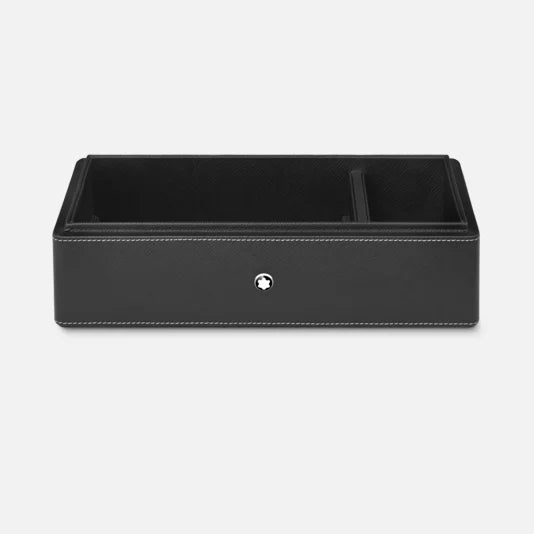 Montblanc black leather desk box