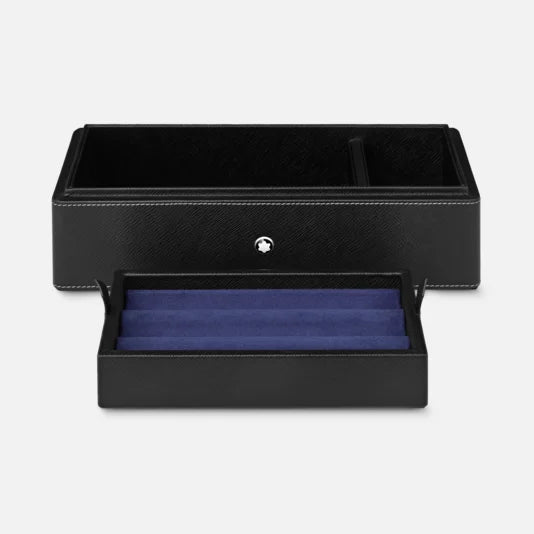 Montblanc black leather desk box
