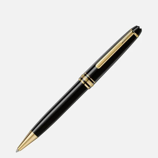 Montblanc Meisterstück Classique Black Yellow Gold-Coated Trim Ballpoint Pen