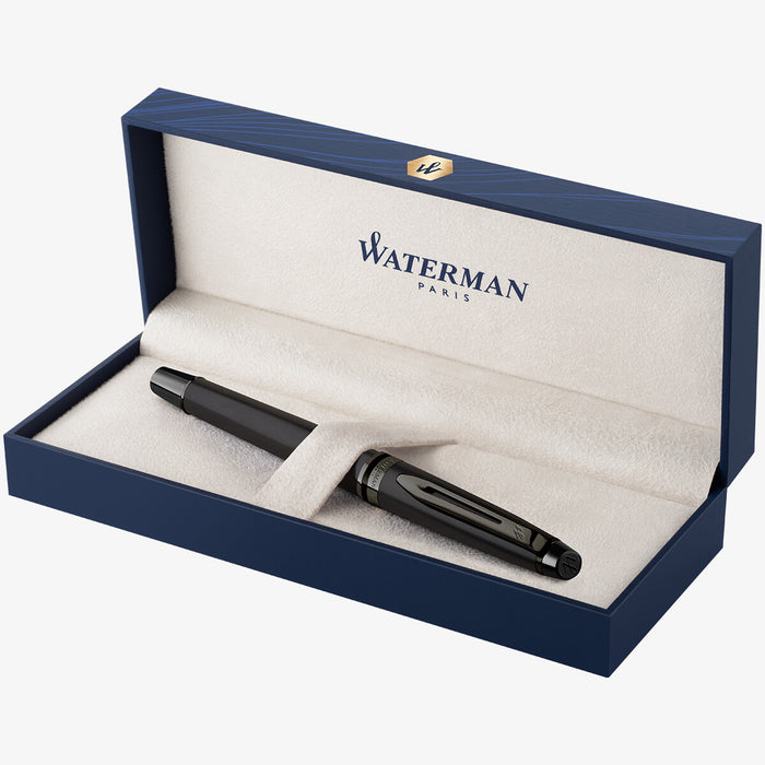 Waterman Expert Rollerball Pen Metallic Black with Ruthenium Trim