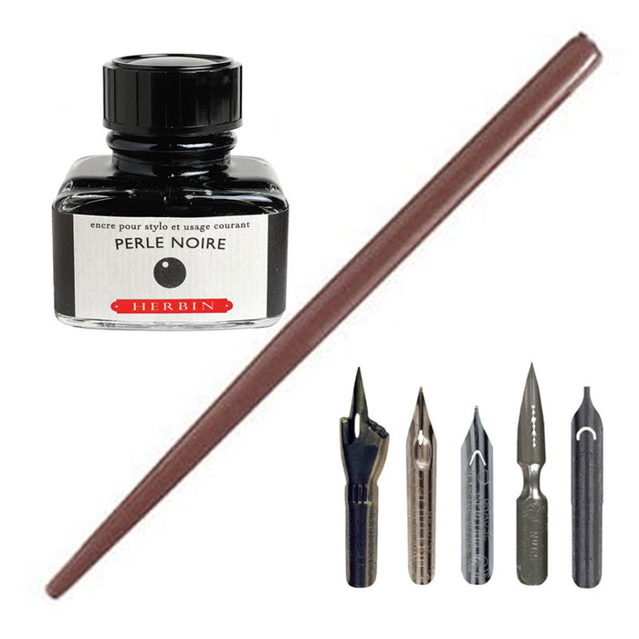 J. Herbin Perle Noir Dip Pen and Ink Gift Box