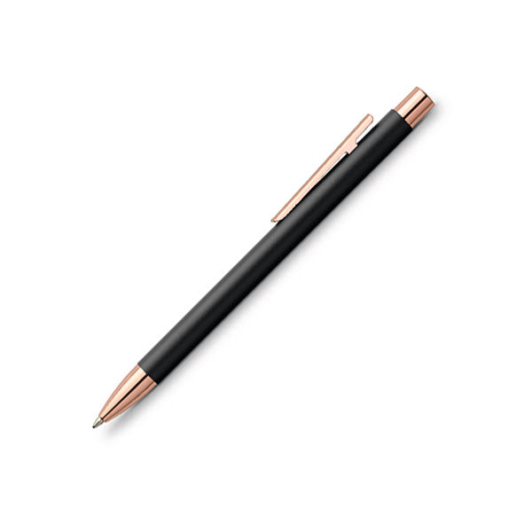 Faber-Castell Neo Slim Black Ballpoint Pen with Rose Gold Trim
