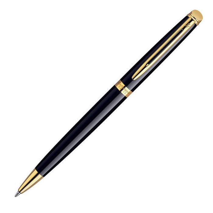 Waterman Hemisphere Black Ballpoint Pen with Gold Trim