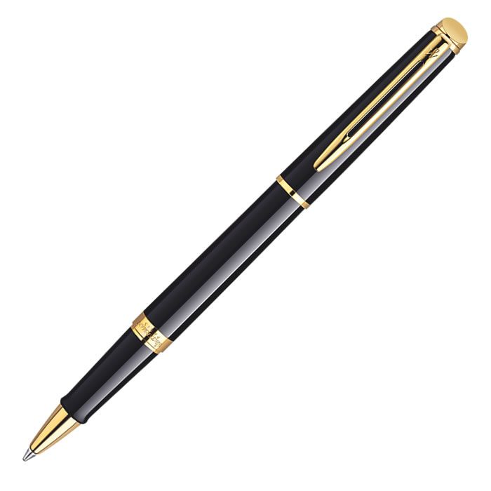 Waterman Hemisphere Black Rollerball Pen with Gold Trim
