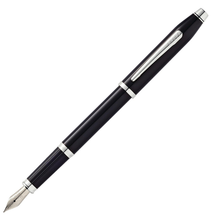 Cross Classic Century II Black Lacquer Fountain Pen with Chrome Trim