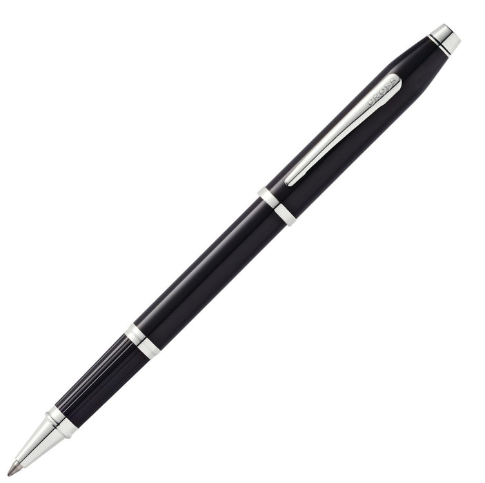 Cross Classic Century II Black Lacquer Rollerball Pen with Chrome Trim