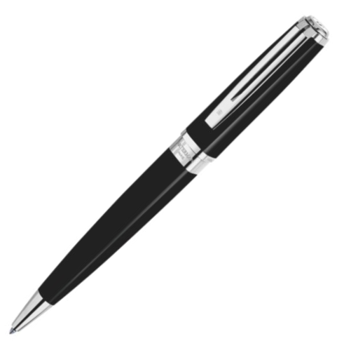Waterman Exception Gloss Black with Chrome Trim Ballpoint Pen and Mechanical Pencil Set