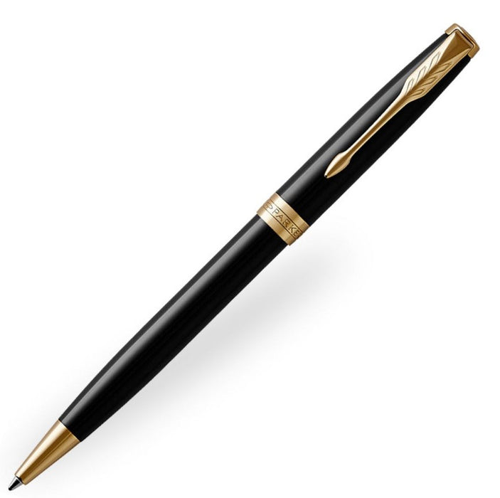 Parker Sonnet Black Lacquer Ballpoint Pen Gold Trim