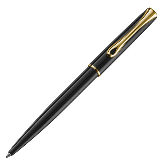 Diplomat Traveller Black Ballpoint Pen with Gold Trim