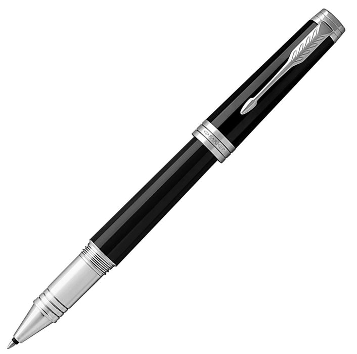 Parker Premier Deep Black Rollerball Pen with Chrome Trim
